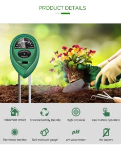 Hand holding 3-in-1 soil tester meter with metal probes