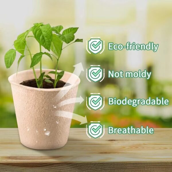 Biodegradable Seedling Pot Paper Pulp Cup Plant Nursery Pots Disposable Germination Cup