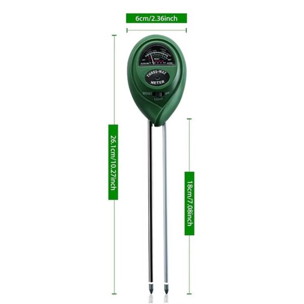 3-in-1 Soil Tester Meter – pH, Light & Humidity Monitor