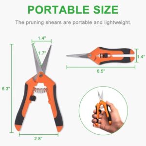The size of Stainless Steel Blades Pruning Shear with anti-slip grip handles,