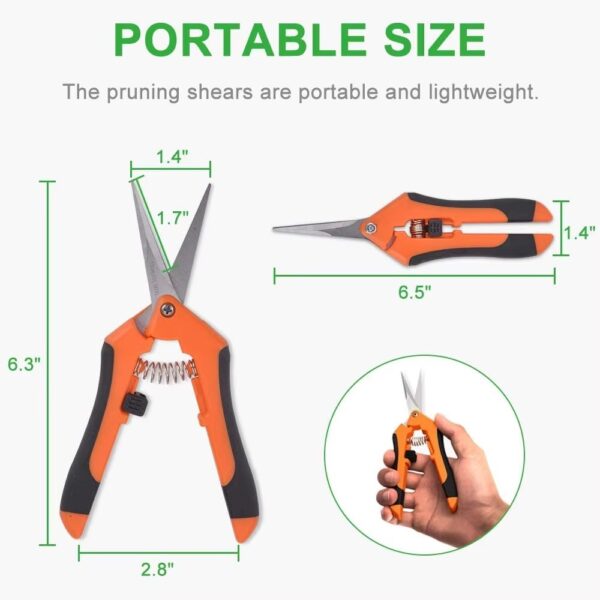 The size of Stainless Steel Blades Pruning Shear with anti-slip grip handles,