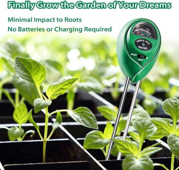 Soil Test Kit, Garden Plant Care Meter, 3-Way Soil Monitor