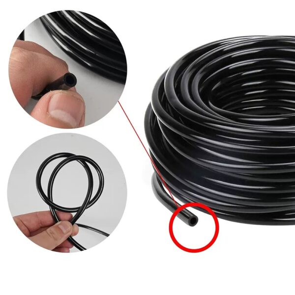 4mm ID x 7mm OD Garden Drip Irrigation Tubing, UV-Resistant PE Flexible Water Hose for Greenhouse, Lawn, Potted Plants & Hydroponics