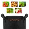 Black non-woven fabric grow bags with handle
