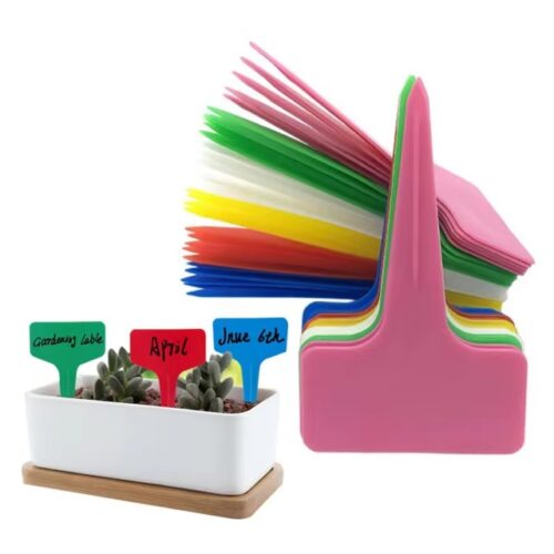 Multicolor T-type Flower Tags Sign Stake Marker Plastic Plant Labels for garden Farm