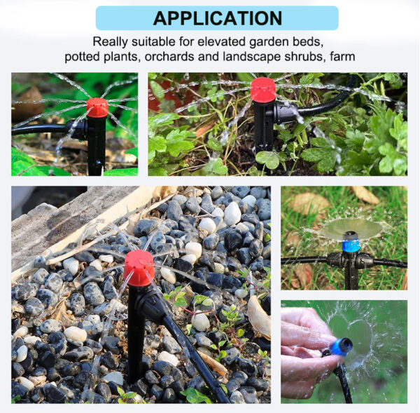 Irrigation Dripper on Stake Emitter Drip Irrigation System Micro Adjustable Micro Turbo Sprinkler.